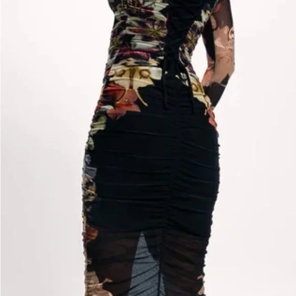 TA3 Sweetie Long Sleeve Midi Dress L